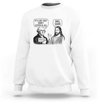 Funny George Washington and Jesus Satire Sweatshirt Political Commentary Founding Fathers and Faith