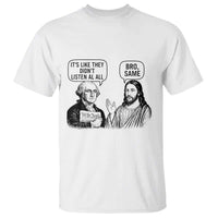 Funny George Washington and Jesus Satire T Shirt Political Commentary Founding Fathers and Faith