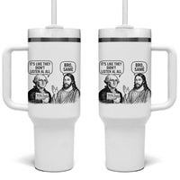 Funny George Washington and Jesus Satire Tumbler With Handle Political Commentary Founding Fathers and Faith
