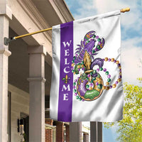 Crawfish & Beads Mardi Gras Welcome Garden Flag Louisiana Party Outdoor Banner