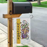 Gold Fleur De Lis Mardi Gras Welcome Garden Flag Festive Garden Yard Decor