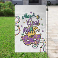 Mardi Gras Jester & Mask Welcome Garden Flag Fat Tuesday Yard Decor