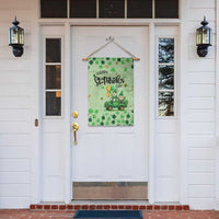 Happy St Patrick's Day Gnomes Welcome Garden Flag Lucky Shamrock Gnomies Patio Decor