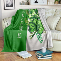 Lucky Shamrocks Welcome Throw Blanket Green Buffalo Plaid Holiday Yard Decor