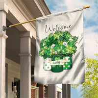 Lucky Irish Shamrocks Mason Jar Garden Flag Clovers St. Patrick’s Day Welcome Yard Decor