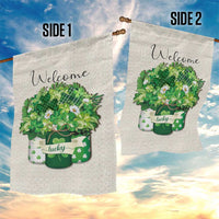 Lucky Irish Shamrocks Mason Jar Garden Flag Clovers St. Patrick’s Day Welcome Yard Decor