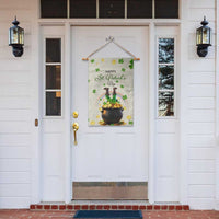 Happy St. Patrick’s Day Garden Flag Lucky Leprechaun with Gold & Rainbow Yard Decor