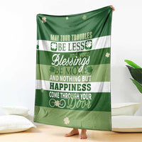 St. Patrick’s Day Blessings Throw Blanket Irish Shamrock Luck And Happiness Wishes Yard Decor