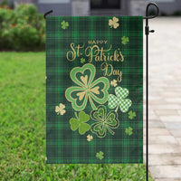 Green Buffalo Plaid Shamrock Garden Flag Happy St. Patrick's Day Irish Home Yard Decoration