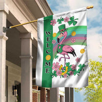 St Patricks Day Flamingo Welcome Garden Flag Lucky Shamrock Leprechaun