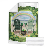 Lucky Shamrocks Beach Vibe Throw Blanket