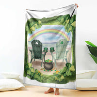 Lucky Shamrocks Beach Vibe Throw Blanket