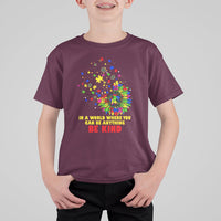 Autism Awareness Be Kind Sunflower Puzzle Autistic Support Kid T-Shirt - Wonder Print Shop
