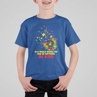 Autism Awareness Be Kind Sunflower Puzzle Autistic Support Kid T-Shirt - Wonder Print Shop