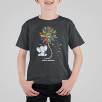 Elephant Autism Awareness Be Kind Puzzle Autistic Support Kid T-Shirt - Wonder Print Shop