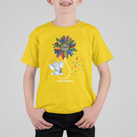 Elephant Autism Awareness Be Kind Puzzle Autistic Support Kid T-Shirt - Wonder Print Shop
