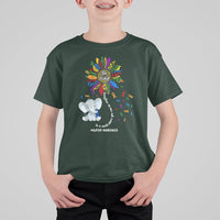 Elephant Autism Awareness Be Kind Puzzle Autistic Support Kid T-Shirt - Wonder Print Shop