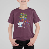 Elephant Autism Awareness Be Kind Puzzle Autistic Support Kid T-Shirt - Wonder Print Shop