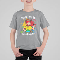 Dare To Be Different Autism Awareness Autistic Boys Support Kid T-Shirt - Wonder Print Shop