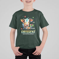 Autism Awareness Acceptance It's Ok To Be Different Cow Kid T-Shirt - Wonder Print Shop