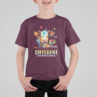 Autism Awareness Acceptance It's Ok To Be Different Cow Kid T-Shirt - Wonder Print Shop