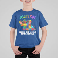 Autism Seeing The World Differently Autism Support Elephant Kid T-Shirt - Wonder Print Shop