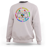 Accept Adapt Advocate Inclusion Equity Equality Autism Sweatshirt - Wonder Print Shop