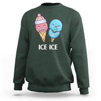 First Mother's Day Sweatshirt Ice Ice Baby Blue Pink Icecream - Wonder Print Shop
