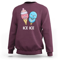 First Mother's Day Sweatshirt Ice Ice Baby Blue Pink Icecream - Wonder Print Shop