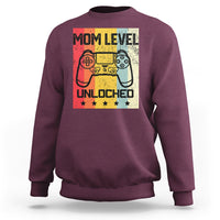 Funny New Mom Sweatshirt Level Unlocked Retro Video Game Controller - Wonder Print Shop
