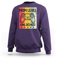 Funny New Mom Sweatshirt Level Unlocked Retro Video Game Controller - Wonder Print Shop