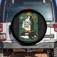 Funny Penguin Resist Spare Tire Cover No Tarriffs Activism Graphic