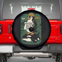 Funny Penguin Resist Spare Tire Cover No Tarriffs Activism Graphic