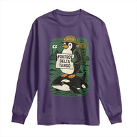 Funny Penguin Resist Long Sleeve Shirt No Tarriffs Activism Graphic