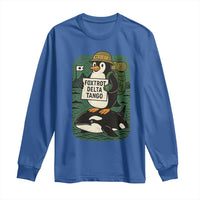 Funny Penguin Resist Long Sleeve Shirt No Tarriffs Activism Graphic