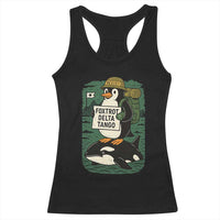 Funny Penguin Resist Racerback Tank Top No Tarriffs Activism Graphic