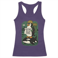 Funny Penguin Resist Racerback Tank Top No Tarriffs Activism Graphic