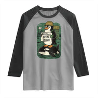 Funny Penguin Resist Raglan Shirt No Tarriffs Activism Graphic