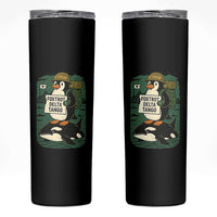 Funny Penguin Resist Skinny Tumbler No Tarriffs Activism Graphic