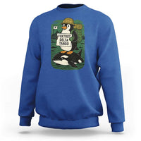 Funny Penguin Resist Sweatshirt No Tarriffs Activism Graphic