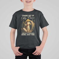 Funny Jesus T Shirt For Kid Coming Out Of My Cave And I've Been Doing Just Fine