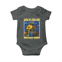 Music Give Us This Day Our Daily Shred Baby Onesie Funny Jesus Rock Guitar Meme