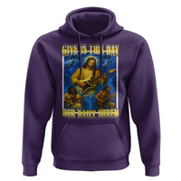Music Give Us This Day Our Daily Shred Hoodie Funny Jesus Rock Guitar Meme