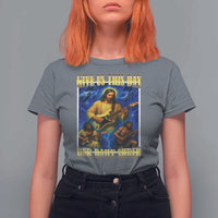 Music Give Us This Day Our Daily Shred T Shirt For Women Funny Jesus Rock Guitar Meme