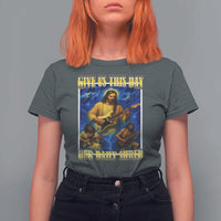 Music Give Us This Day Our Daily Shred T Shirt For Women Funny Jesus Rock Guitar Meme