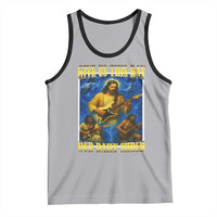 Music Give Us This Day Our Daily Shred Tank Top Funny Jesus Rock Guitar Meme