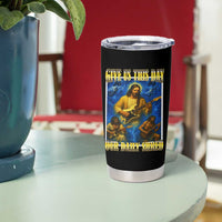 Music Give Us This Day Our Daily Shred Tumbler Cup Funny Jesus Rock Guitar Meme