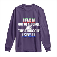 Iran Out Of Alcohol And The Struggle Israel Flag Long Sleeve Shirt Funny Wordplay Political Satire