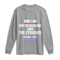 Iran Out Of Alcohol And The Struggle Israel Flag Long Sleeve Shirt Funny Wordplay Political Satire