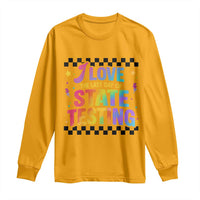 Funny I Love The Last Day Of State Testing Long Sleeve Shirt Retro Rainbow Test Day Celebration Teacher Student